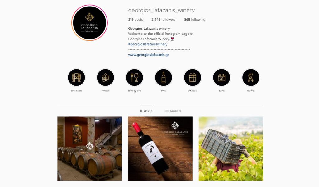 Social media marketing for Georgios Lafazanis Winery